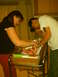 first diaper change with daddy and grandma Jackie